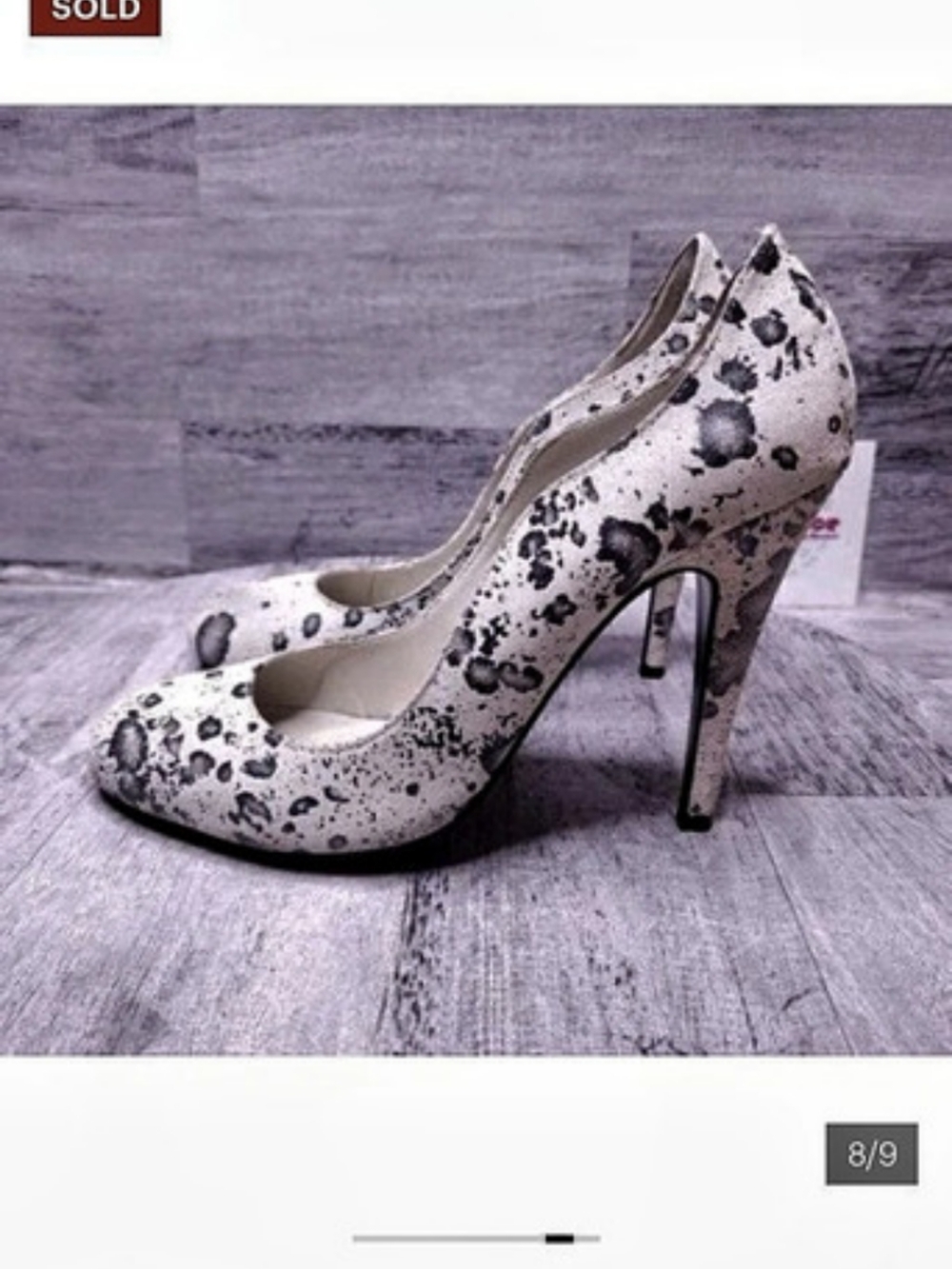 Kelsi Dagger Heels in White & Black, Grey 8M
